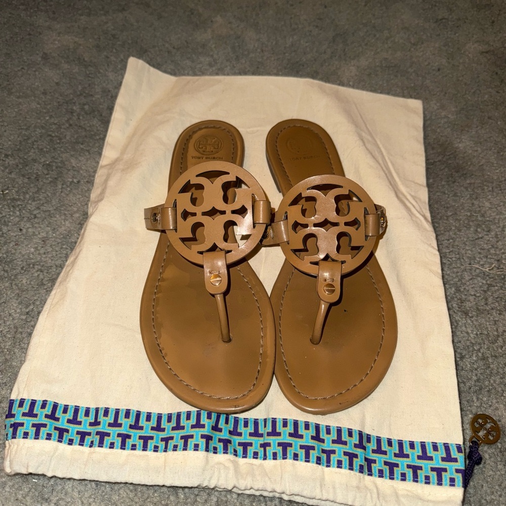 Tory Burch Tan Logo Sandals